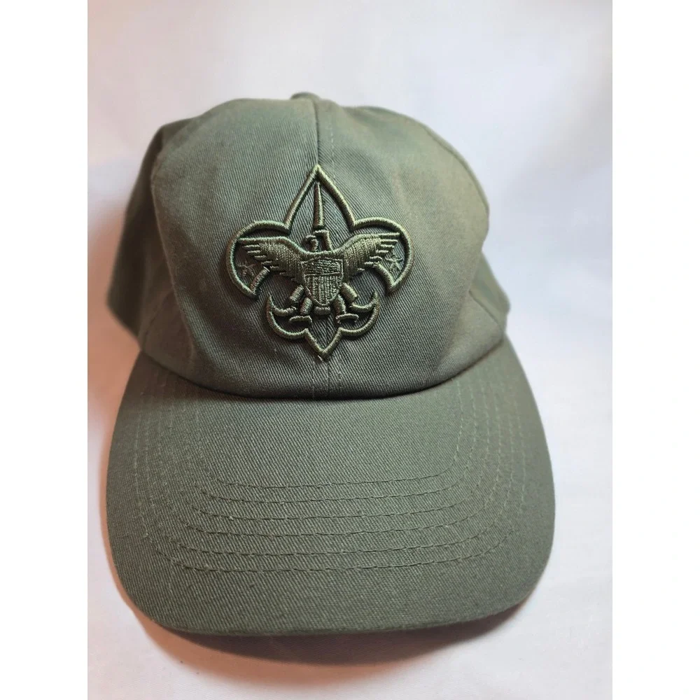 Boy Scouts of America BSA Uniform Hat Olive Green Adjustable Baseball Cap Kids